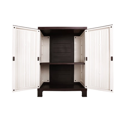 Garden Shed Outdoor Storage Cabinet with Adjustable Shelf and Lockable Door Beige