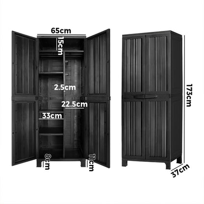 Outdoor Storage Cabinet Box Cupboard Garage Garden Adjustable Lockable