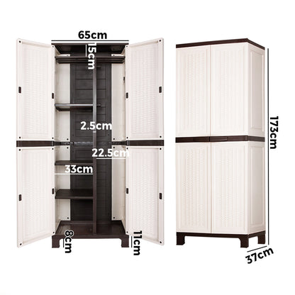 Outdoor Storage Cabinet Box Garage Cupboard Garden Adjustable Lockable