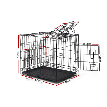 24" Dog Cage Crate Kennel 3 Doors