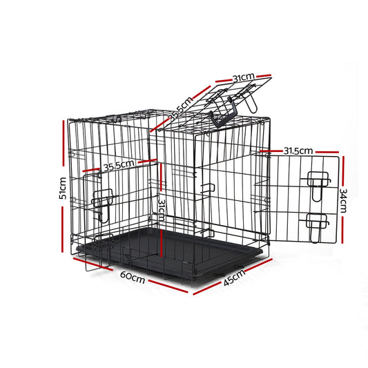 24" Dog Cage Crate Kennel 3 Doors