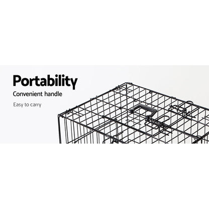 24" Dog Cage Crate Kennel 3 Doors