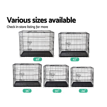 24" Dog Cage Crate Kennel 3 Doors