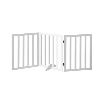 Wooden Pet Gate Dog Fence Safety Stair Barrier Security Door 3 Panels