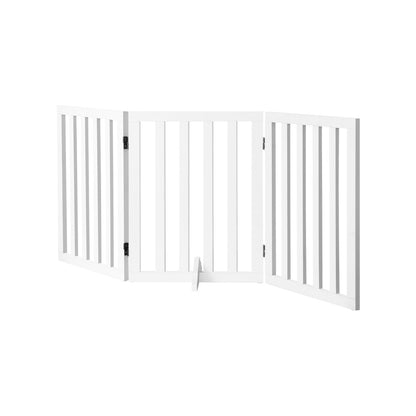 Wooden Pet Gate Dog Fence Safety Stair Barrier Security Door 3 Panels