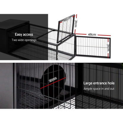 Rabbit Cage 122X52Cm Hutch Enclosure Carrier Metal