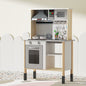 Kids Wooden Kitchen Play Set With Cookware & Sink