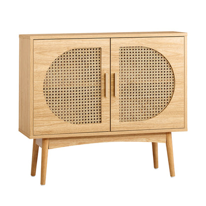 Sideboard Cabinet Buffet Rattan Furniture Cupboard Hallway Shelf Wood
