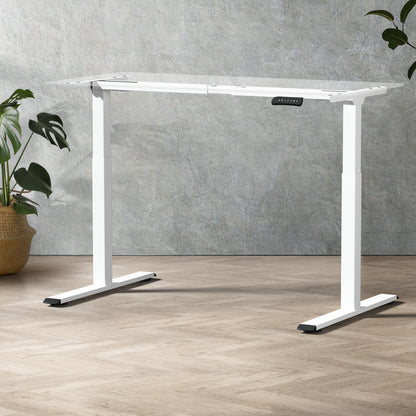 Office Standing Desk Frame Sit Stand Table Leg Motorised Dual Motor White(Frame Only)