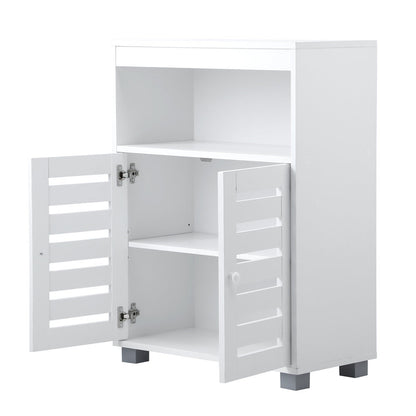 Shoes Storage Cabinet Organiser Shelf 2 Doors Brown