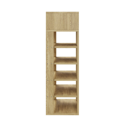 Shoes Storage Rack 5-tier Shelves with Drawer Black/Natural/White