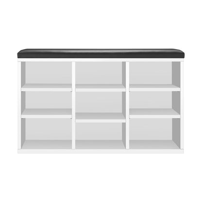 Shoe Cabinet Bench Organiser Shoe Rack Storage Padded Seat Wooden Shelf
