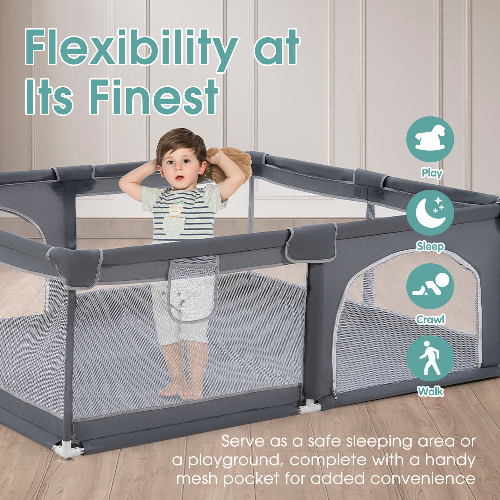Kids Playpen Baby Safety Gate 2 Door 150x180cm