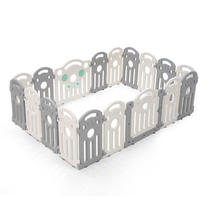 Kids Playpen Baby Safety Gate Toddler Fence 18 Panels Grey