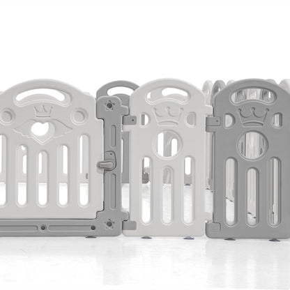Kids Playpen Baby Safety Gate Toddler Fence 18 Panels Grey