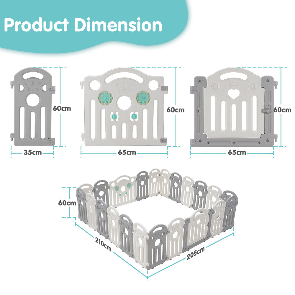 Kids Playpen Baby Safety Gate Toddler Fence 22 Panels