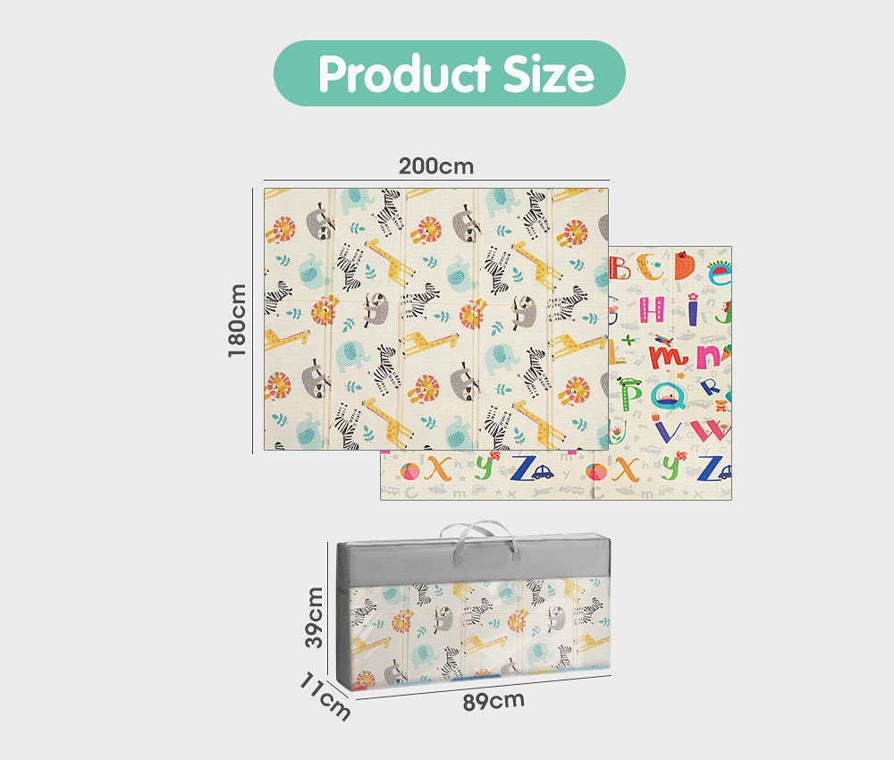 Kids Play Mat XPE Foam Double Folding Pad Non-slip Carpet
