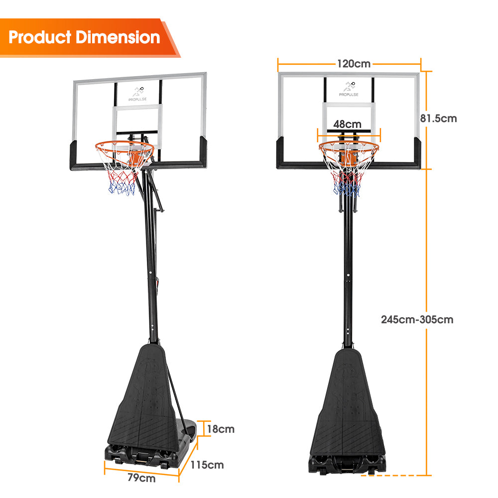 Basketball Hoop Stand 2.45M-3.05M Height Adjustable