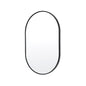 Wall Mirror Oval Aluminum Frame Bathroom 50x75cm BLACK