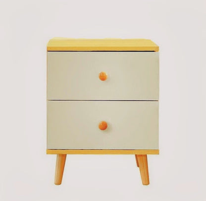 Wooden Bedside Cabinet with Two Drawers and Sturdy Legs