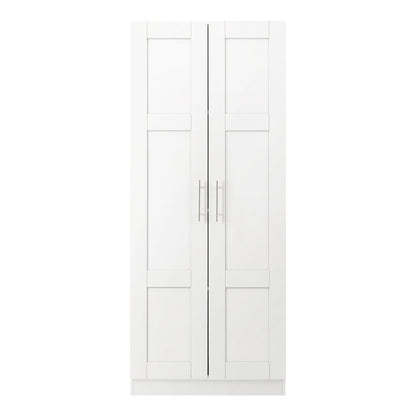 Wardrobe Large 2 Doors 4 Shelves White