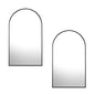 Wall Mirrors 86x50cm Arched Black/Gold/Wooden Set of 2