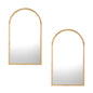 Wall Mirrors 86x50cm Arched Black/Gold/Wooden Set of 2