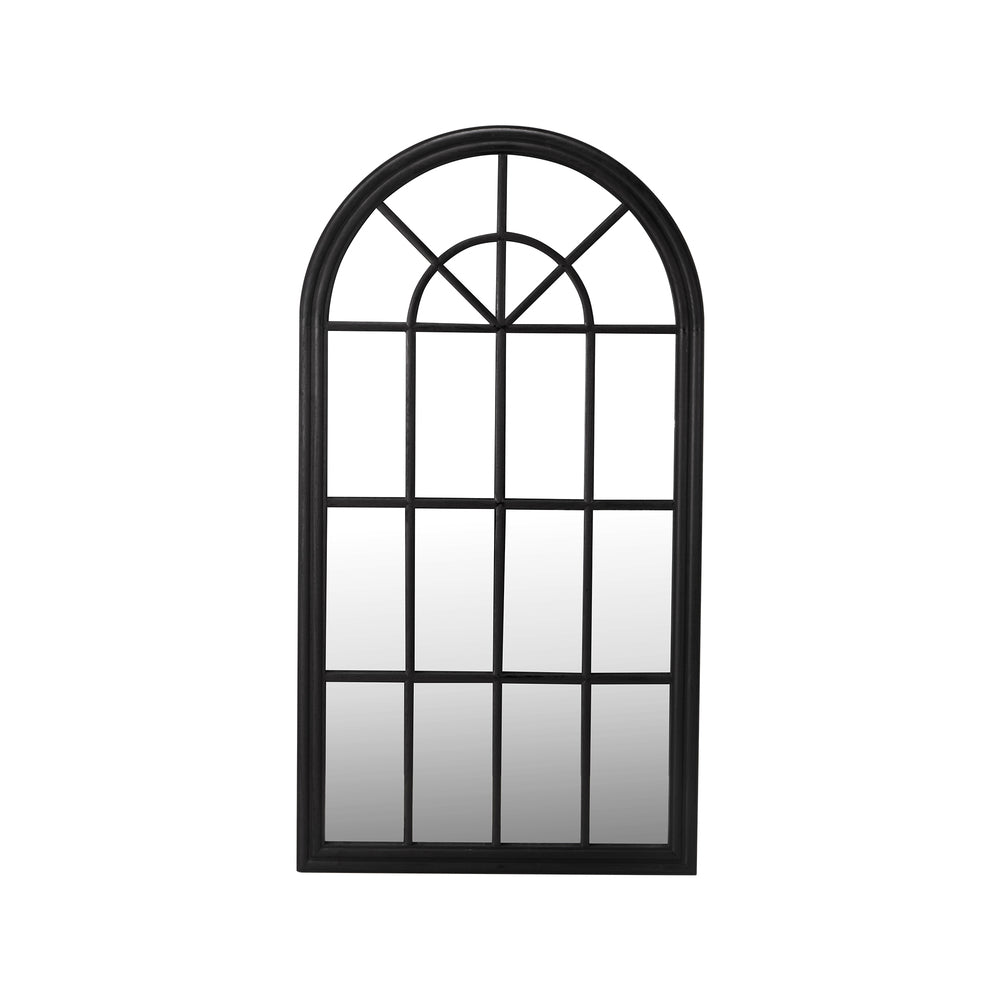 Window Mirror Arched Wall Mirror 130x70cm Black