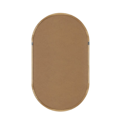Wall Mirrors Oval Mirror Black/Gold/Wooden 84x50cm Set of 2