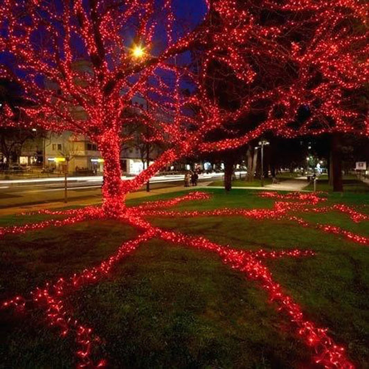 50M 500LED RED CHASING CHRISTMAS FAIRY LIGHTS WITH 8 FUNCTIONS & MEMORY