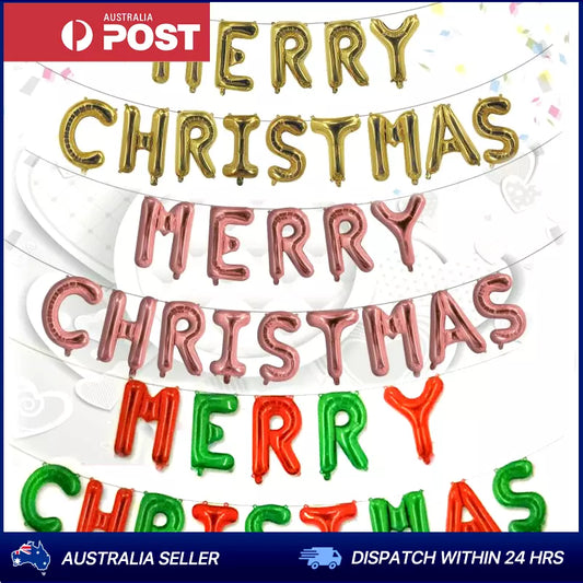 16inch Merry Christmas Foil Balloon Set Party Supplies Banner XMAS Decorations AU