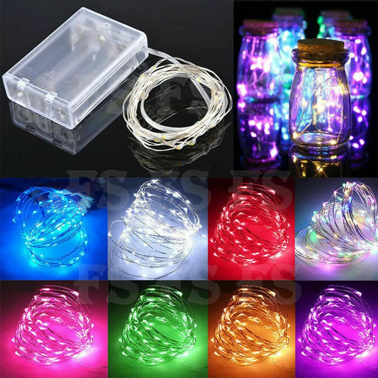 20-100 LED BATTERY POWERED STRING FAIRY LIGHTS COPPER WIRE WATERPROOF