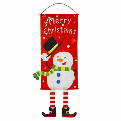 Christmas Hanging Banner Flag Door Window Décor Santa Reindeer Snowman Ornaments AU