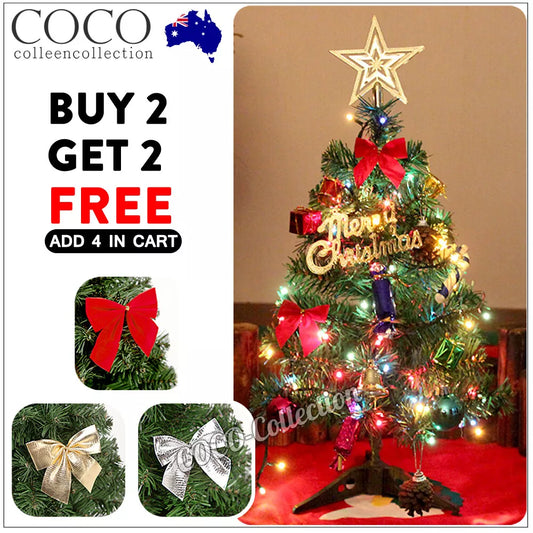 12x Bow Christmas Tree Handing Xmas Ornament Bowknot Party Wedding Decoration