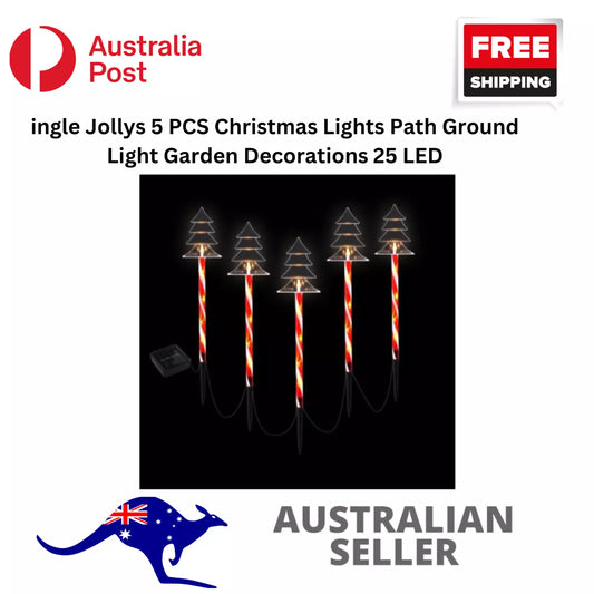 ingle Jollys 5 PCS Christmas Lights Path Ground Light Garden Decorations 25 LED