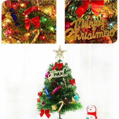 50cm Long Tabletop Artificial Small Mini Christmas Tree With LED Lights Ornament