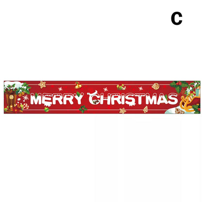 Merry Christmas Xmas Outdoor Banner Flag Pulling Santa Claus Hanging Decoration