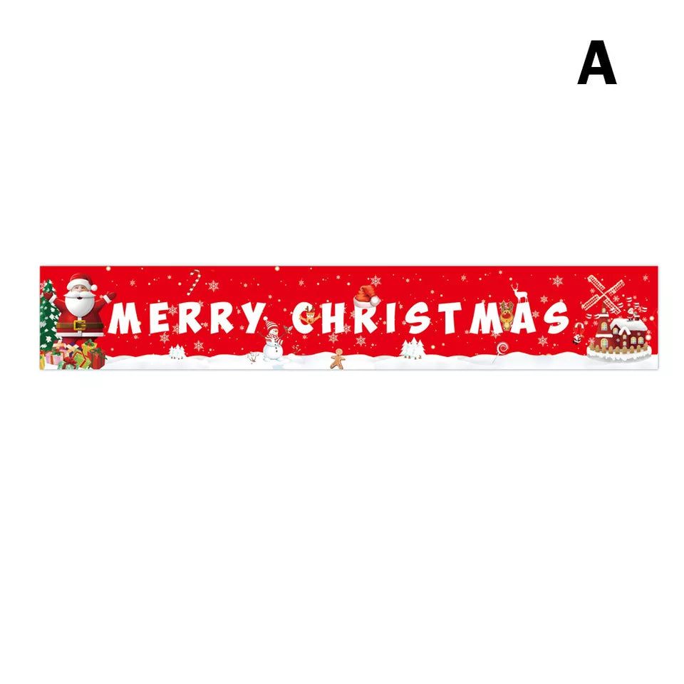Merry Christmas Xmas Outdoor Banner Flag Pulling Santa Claus Hanging Decoration