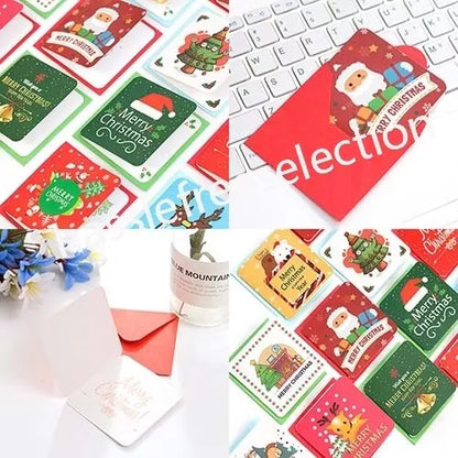 24pcs Christmas Greeting Cards Xmas Envelops Santa Designs Adult Kids Family
