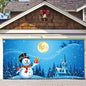 Merry Christmas Holiday Banner Garage Door Cover Mural Winter Snowman AU