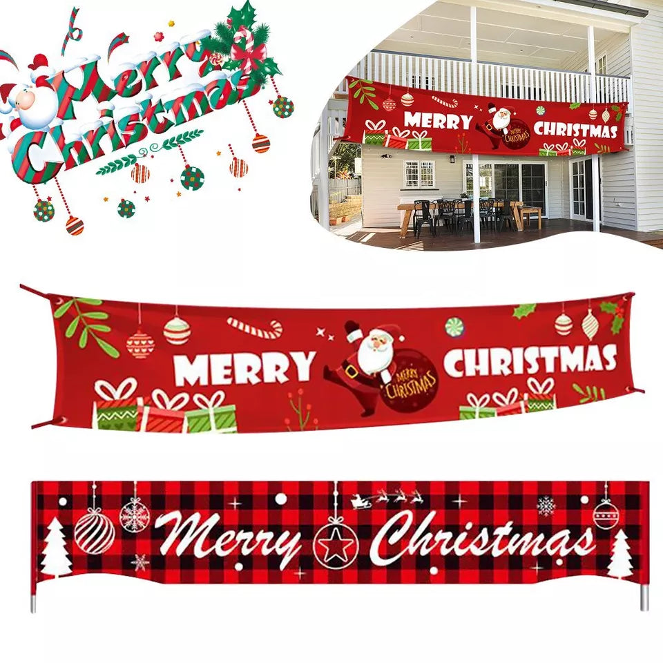 Merry Christmas Outdoor Banner Santa Claus Christmas Decorations Home Xmas Decor AU
