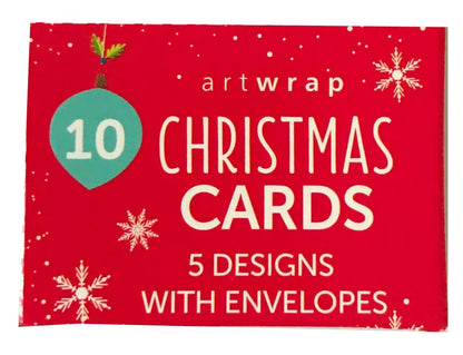 10 Christmas Xmas Greeting Cards & Envelopes 12.5 x12.5cmAU
