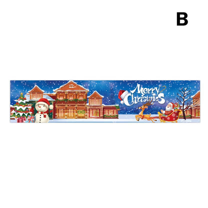 Merry Christmas Xmas Outdoor Banner Flag Pulling Santa Claus Hanging Decoration
