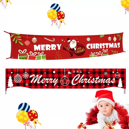 Merry Christmas Outdoor Banner Santa Claus Christmas Decorations Home Xmas Decor AU