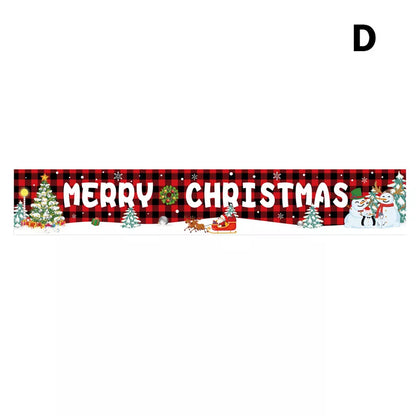 Merry Christmas Xmas Outdoor Banner Flag Pulling Santa Claus Hanging Decoration