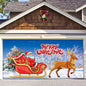 Merry Christmas Holiday Banner Garage Door Cover Mural Winter Snowman AU