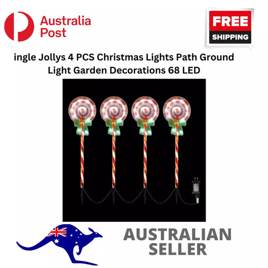 ingle Jollys 4 PCS Christmas Lights Path Ground Light Garden Decorations 68 LED
