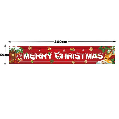 Merry Christmas Xmas Outdoor Banner Flag Pulling Santa Claus Hanging Decoration