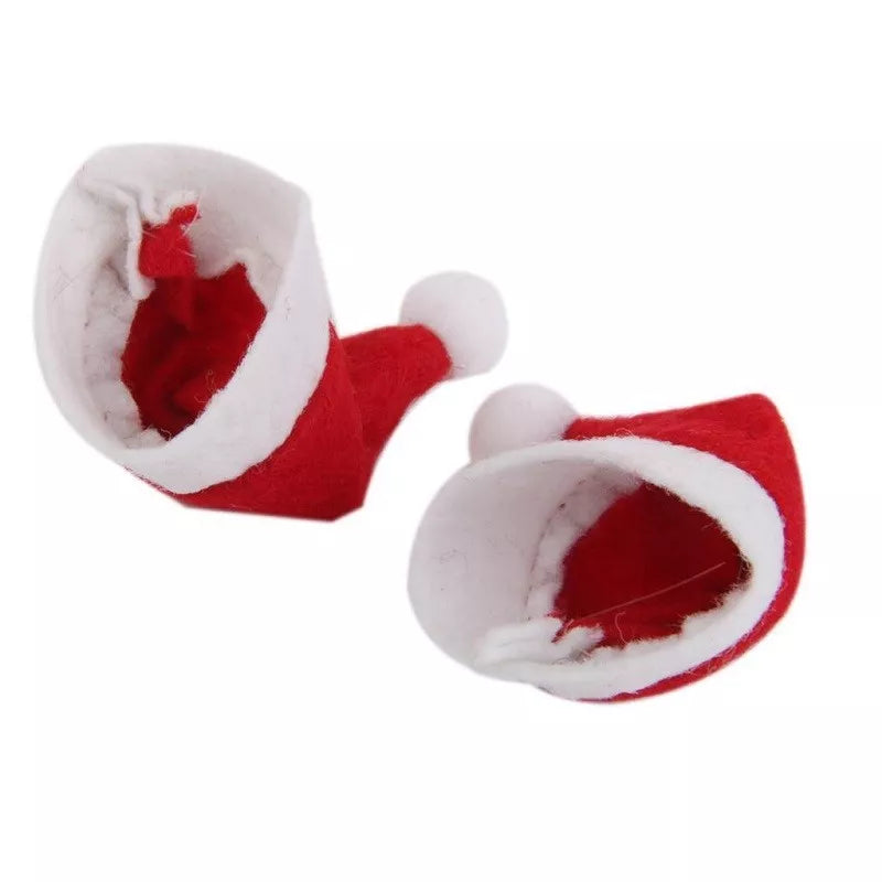 SALE 10Pcs Mini Lollipop Santa Claus Hat Christmas Party Decor Xmas Favour Gift