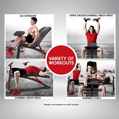 PowerTrain Adjustable Incline Decline Flat Home Gym Bench - 208